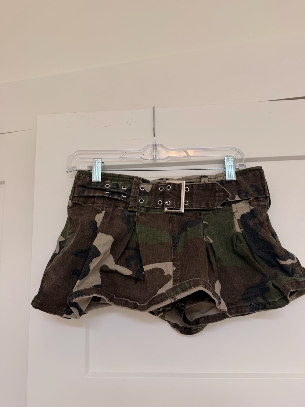 Camo Low Waist Pleated Mini Skort